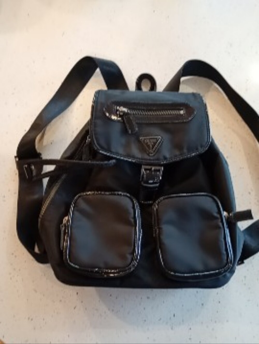 Guess | Black Nylon Backpack with Front Pockets
